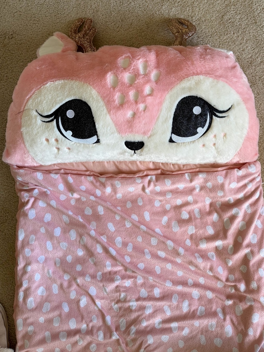 Justice Pink Plush Polka Dot Sleep Sack